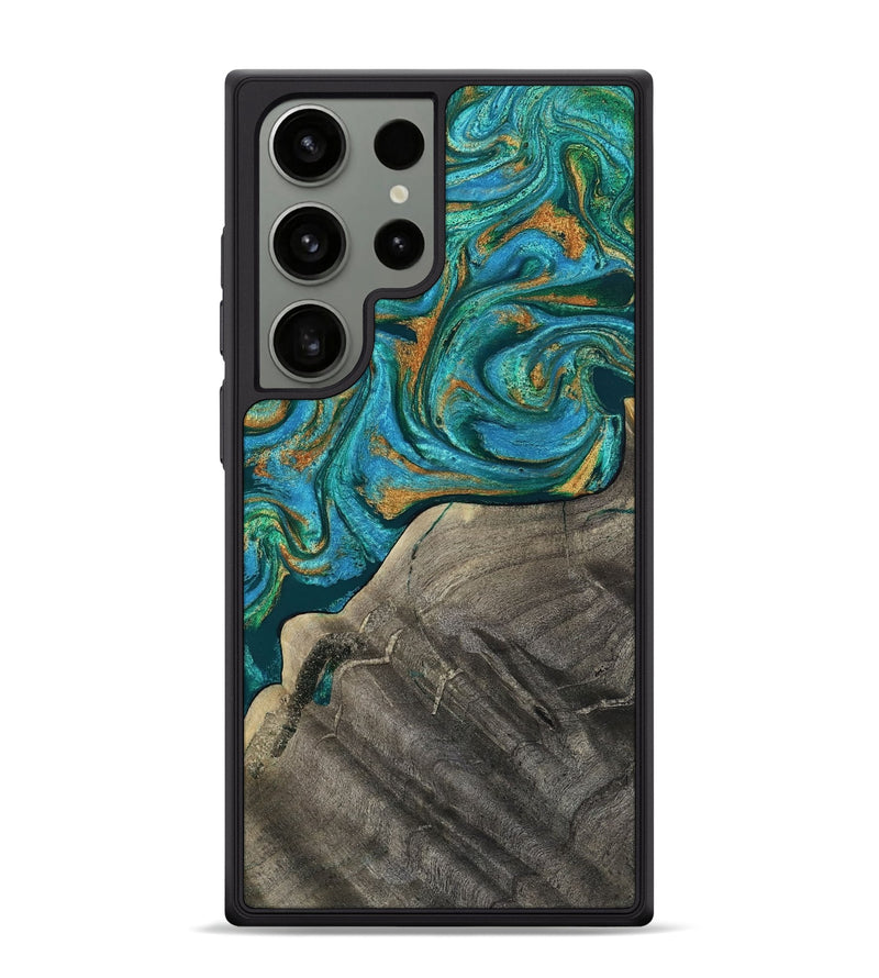 Galaxy S24 Ultra Wood Phone Case - Ocie (Teal & Gold, 819177)