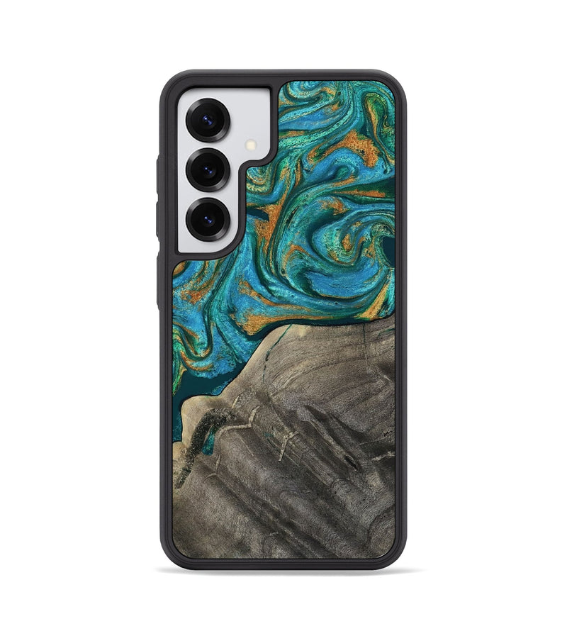Galaxy S25 Wood Phone Case - Ocie (Teal & Gold, 819177)