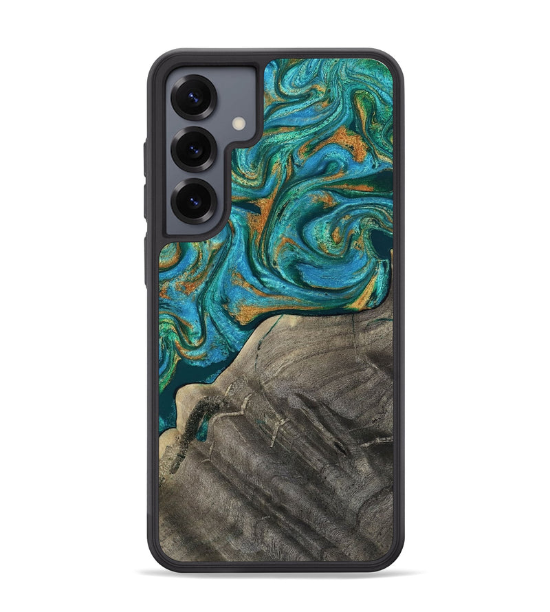 Galaxy S25 Plus Wood Phone Case - Ocie (Teal & Gold, 819177)