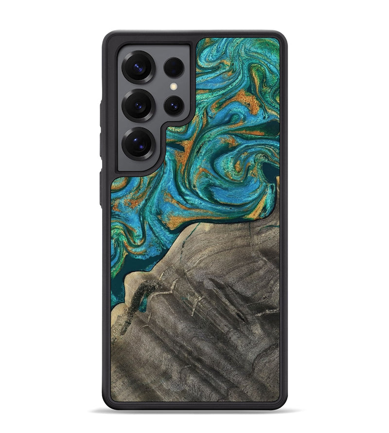 Galaxy S25 Ultra Wood Phone Case - Ocie (Teal & Gold, 819177)