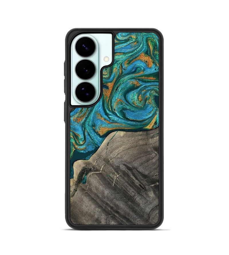 Galaxy S26 Wood Phone Case - Ocie (Teal & Gold, 819177)