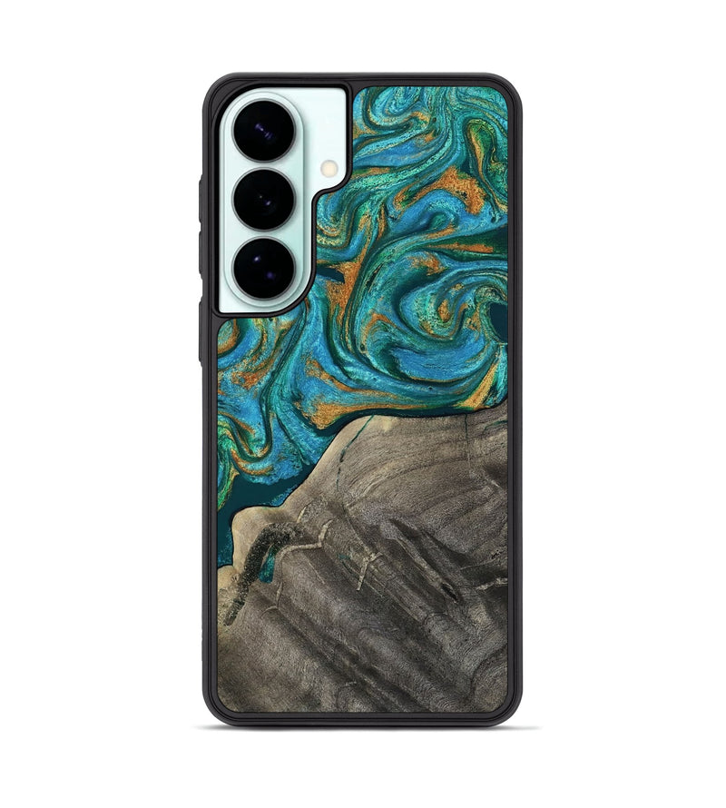 Galaxy S26 Plus Wood Phone Case - Ocie (Teal & Gold, 819177)