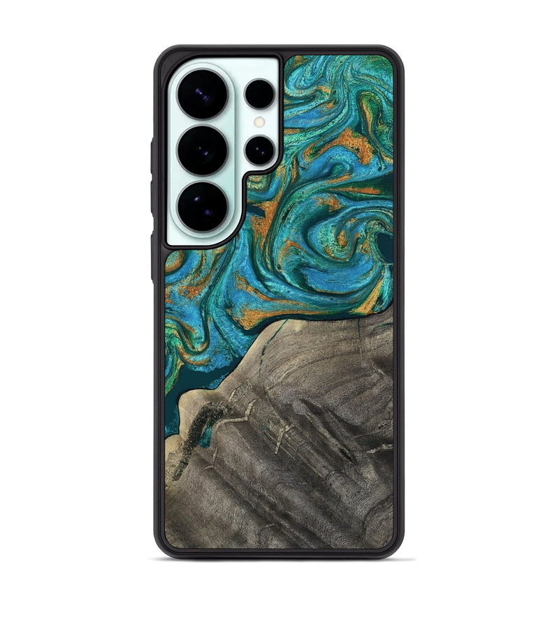 Galaxy S26 Ultra Wood Phone Case - Ocie (Teal & Gold, 819177)