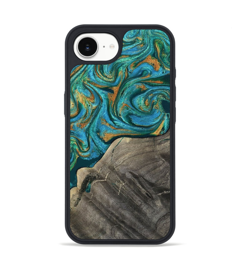 iPhone 17e Wood Phone Case - Ocie (Teal & Gold, 819177)