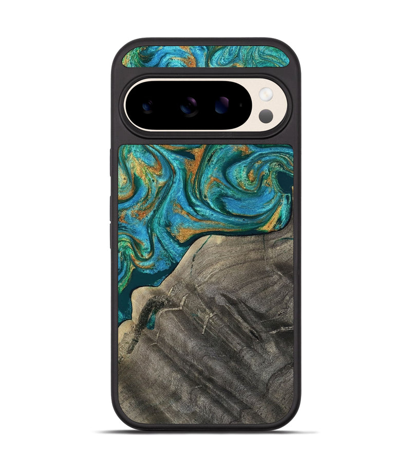Pixel 10 Wood Phone Case - Ocie (Teal & Gold, 819177)