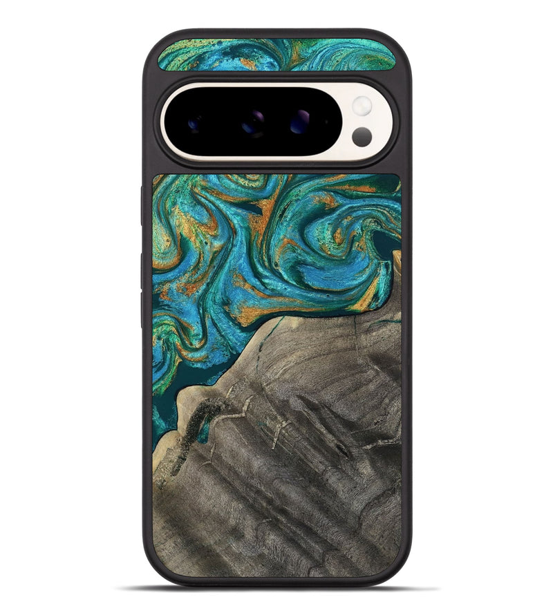Pixel 9 Pro XL Wood Phone Case - Ocie (Teal & Gold, 819177)