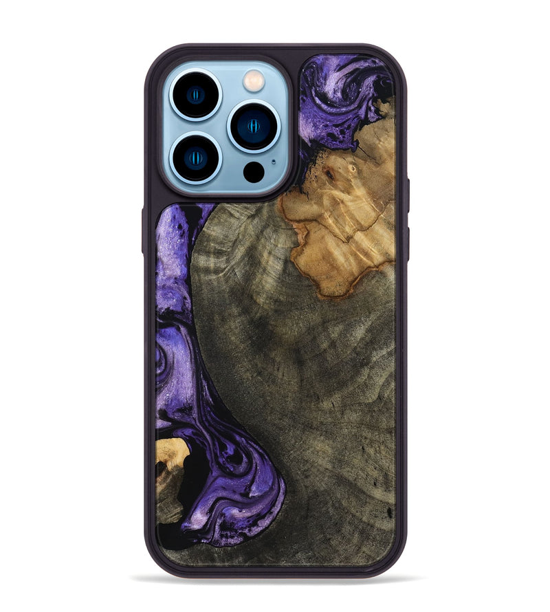 iPhone 14 Pro Max Wood Phone Case - Kristie (Purple, 819178)