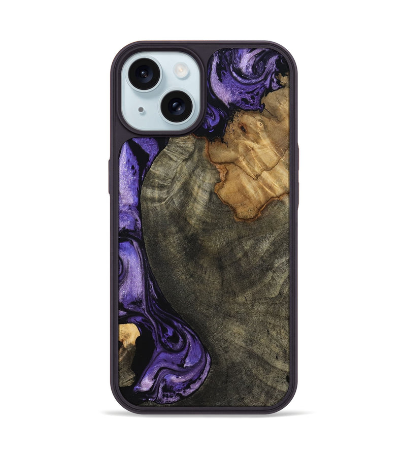 iPhone 15 Wood Phone Case - Kristie (Purple, 819178)