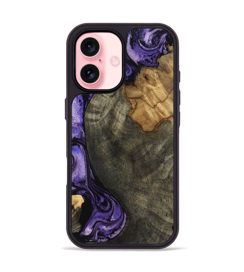 iPhone 16 Wood Phone Case - Kristie (Purple, 819178)
