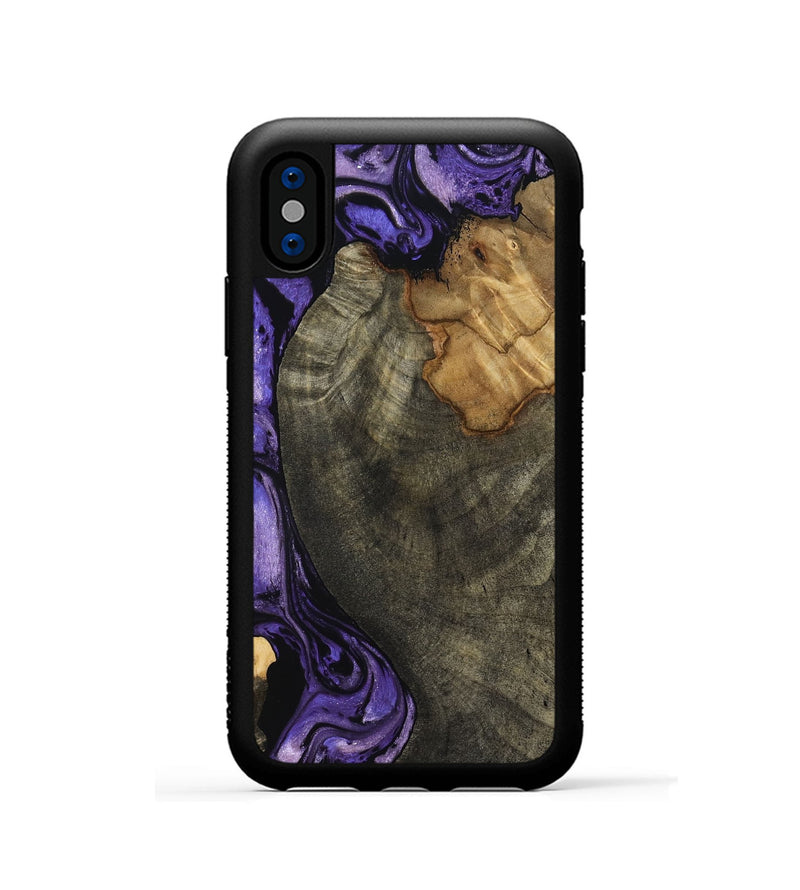 iPhone Xs Wood Phone Case - Kristie (Purple, 819178)