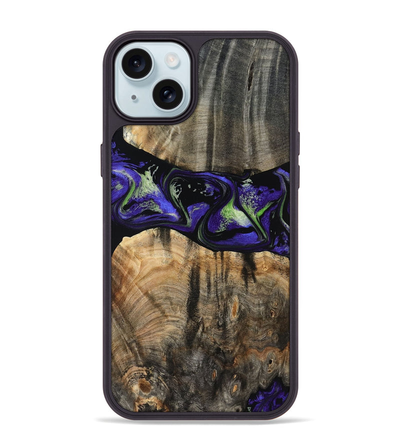 iPhone 15 Plus Wood Phone Case - Ansley (Purple, 819179)