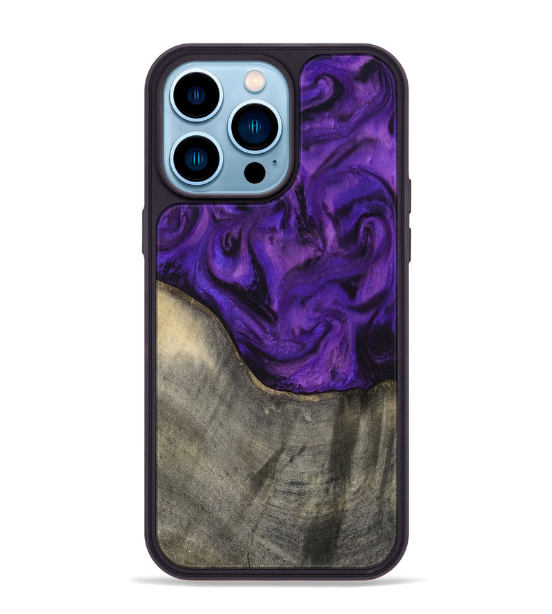 iPhone 14 Pro Max Wood Phone Case - Britany (Purple, 819181)