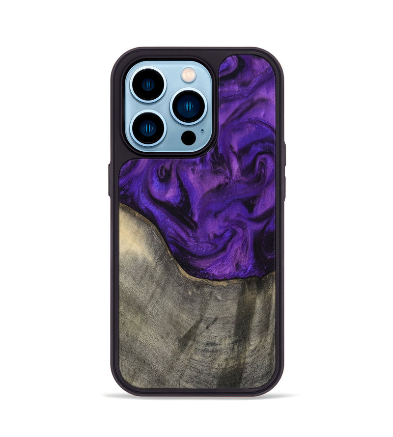 iPhone 14 Pro Wood Phone Case - Britany (Purple, 819181)