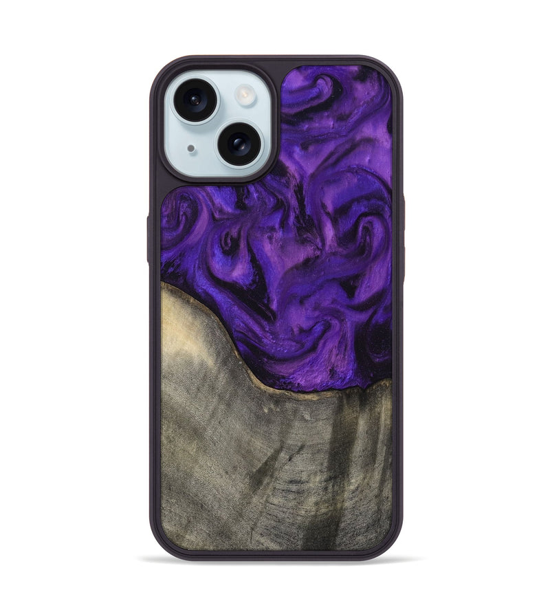 iPhone 15 Wood Phone Case - Britany (Purple, 819181)