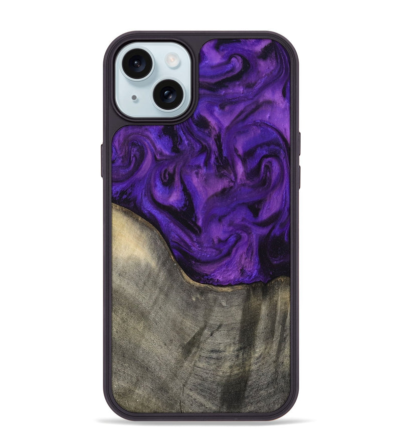 iPhone 15 Plus Wood Phone Case - Britany (Purple, 819181)