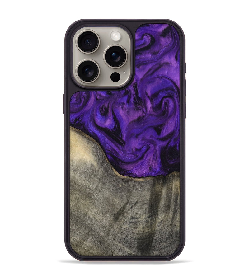 iPhone 15 Pro Max Wood Phone Case - Britany (Purple, 819181)