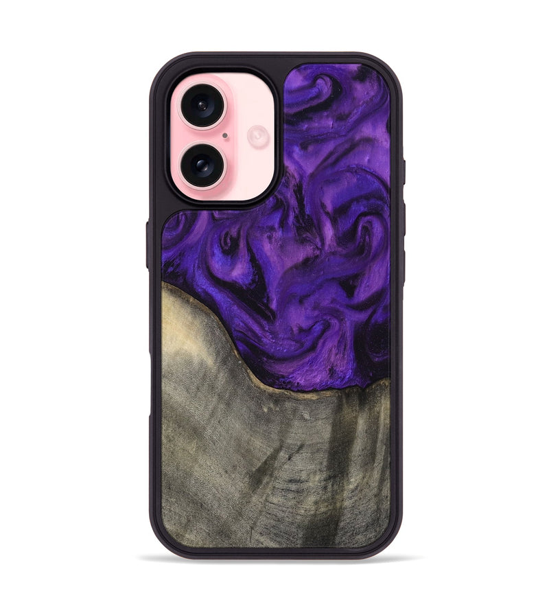 iPhone 16 Wood Phone Case - Britany (Purple, 819181)