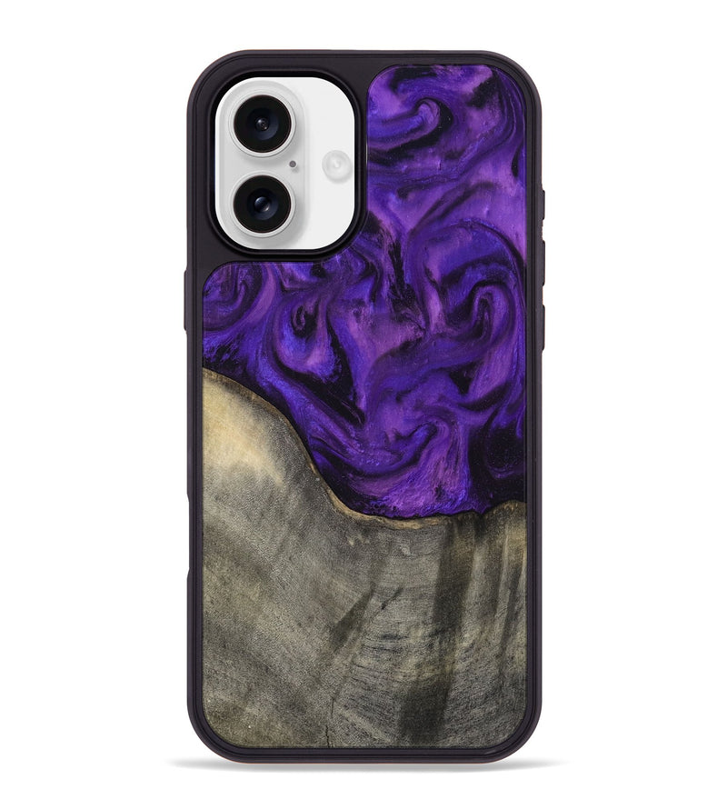 iPhone 16 Plus Wood Phone Case - Britany (Purple, 819181)