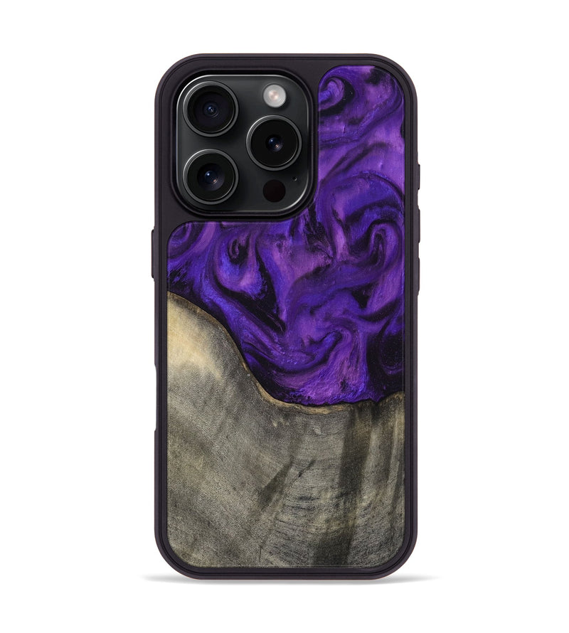iPhone 16 Pro Wood Phone Case - Britany (Purple, 819181)