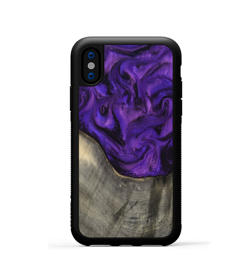 iPhone Xs Wood Phone Case - Britany (Purple, 819181)