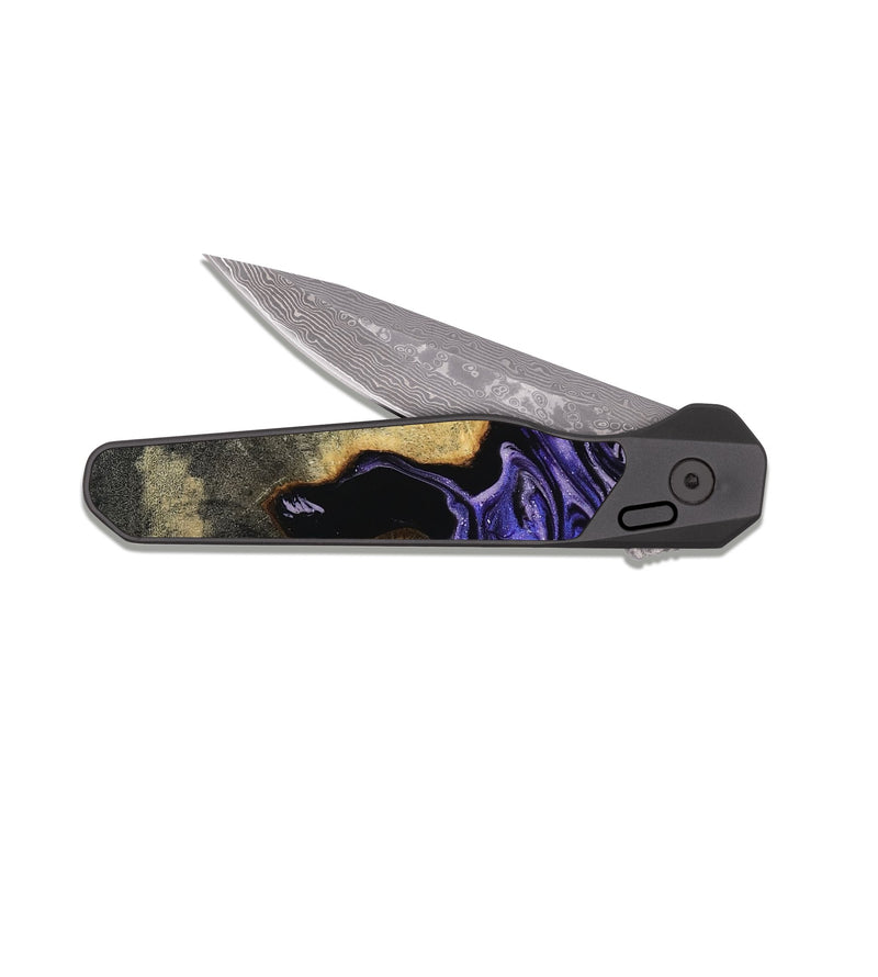 EDC Dark Damascus Wood Pocket Knife - Santana (Purple, 819182)