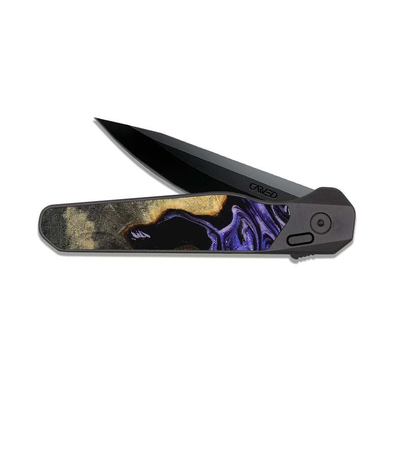 EDC Dark Slate Wood Pocket Knife - Santana (Purple, 819182)