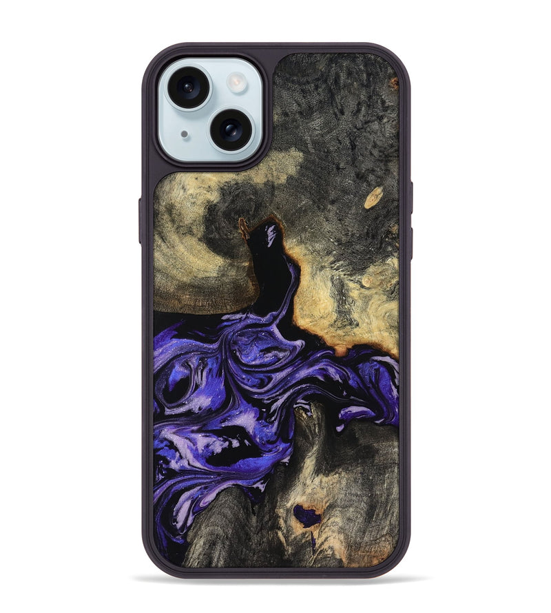iPhone 15 Plus Wood Phone Case - Santana (Purple, 819182)