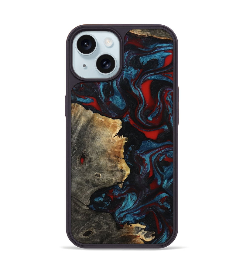 iPhone 15 Wood Phone Case - Delmer (Red, 819183)