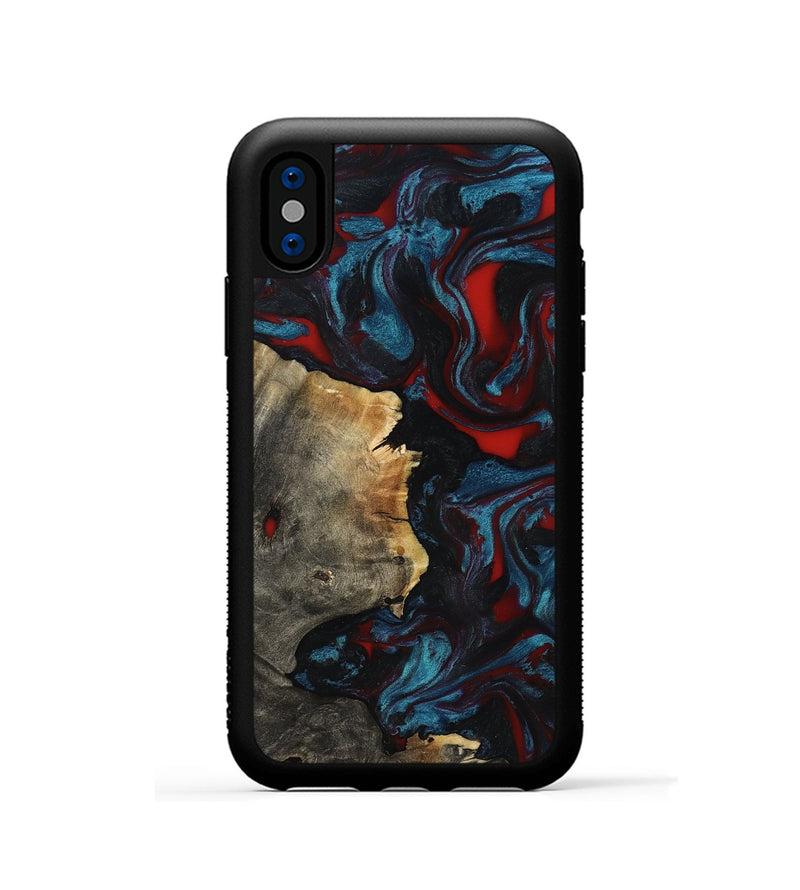 iPhone Xs Wood Phone Case - Delmer (Red, 819183)