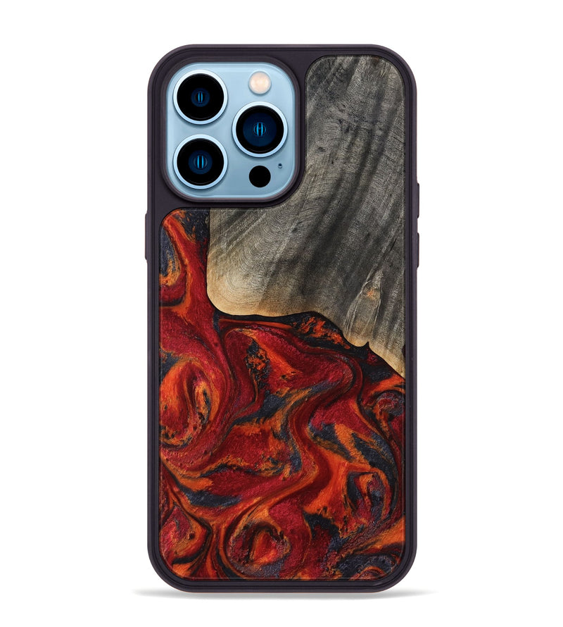 iPhone 14 Pro Max Wood Phone Case - Aila (Red, 819184)
