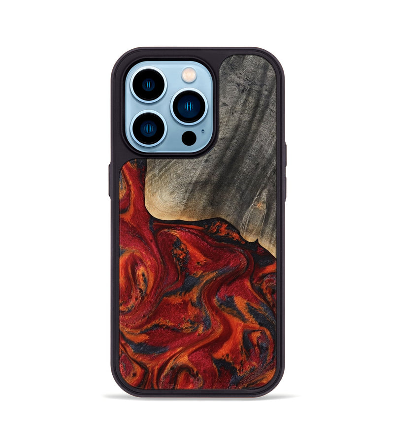 iPhone 14 Pro Wood Phone Case - Aila (Red, 819184)