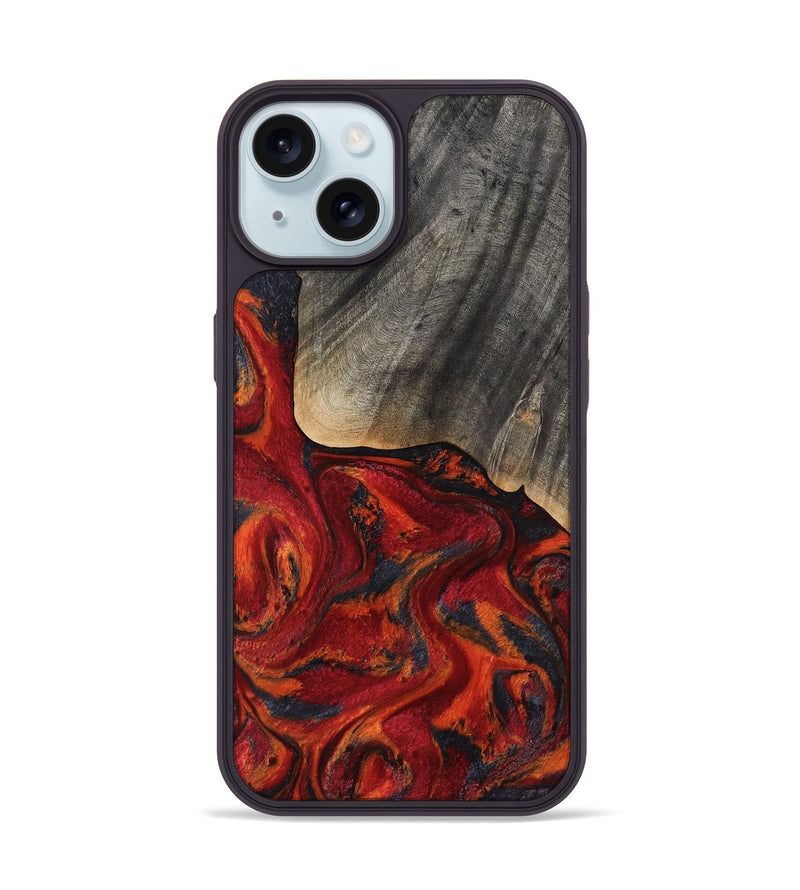 iPhone 15 Wood Phone Case - Aila (Red, 819184)