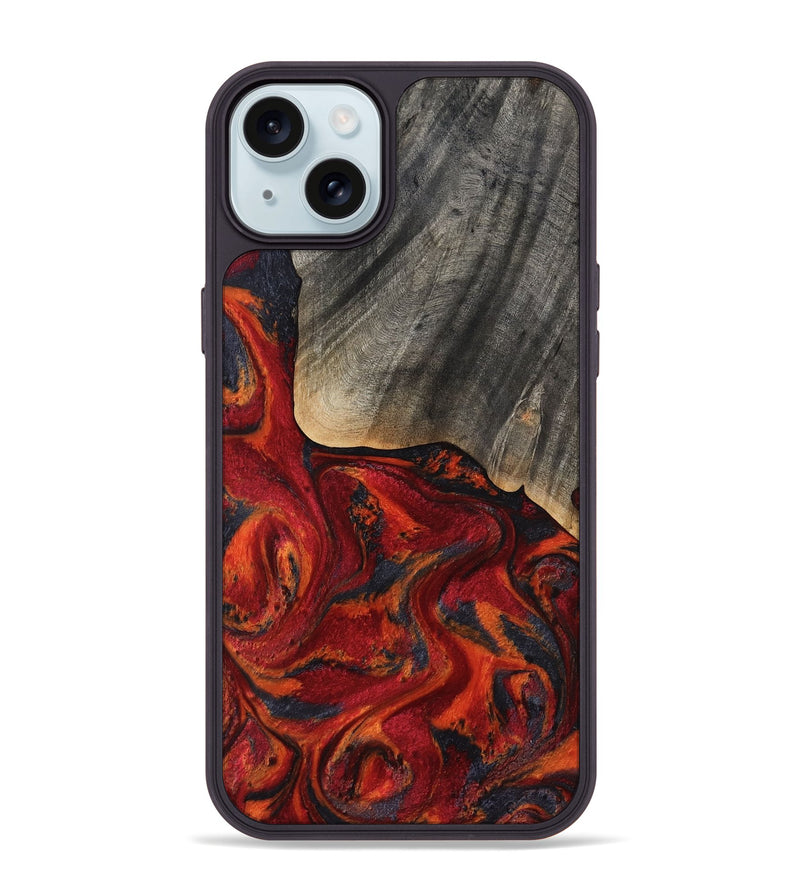 iPhone 15 Plus Wood Phone Case - Aila (Red, 819184)