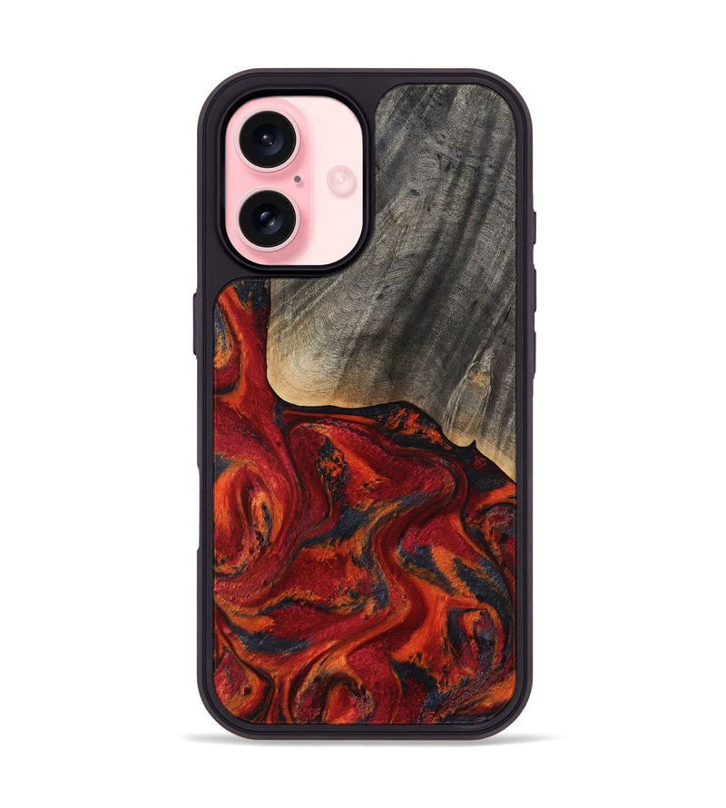 iPhone 16 Wood Phone Case - Aila (Red, 819184)