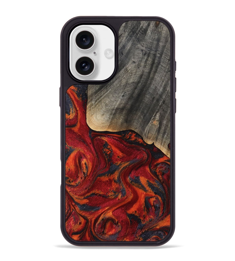 iPhone 16 Plus Wood Phone Case - Aila (Red, 819184)