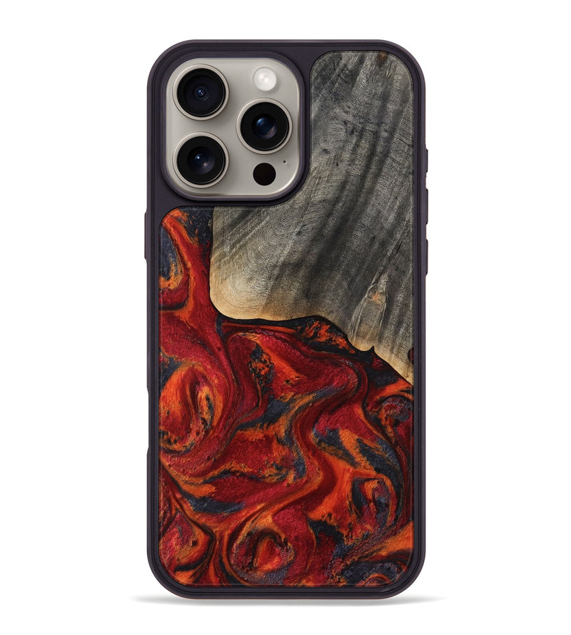 iPhone 16 Pro Max Wood Phone Case - Aila (Red, 819184)