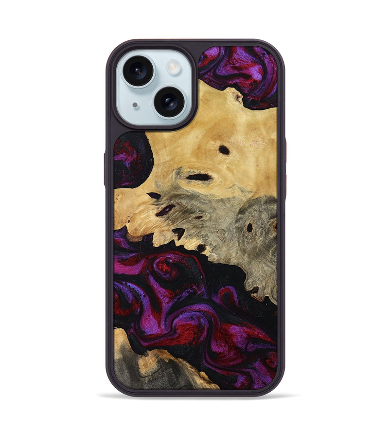 iPhone 15 Wood Phone Case - Jasiah (Purple, 819185)