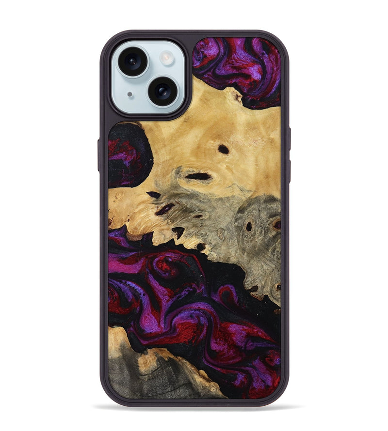 iPhone 15 Plus Wood Phone Case - Jasiah (Purple, 819185)