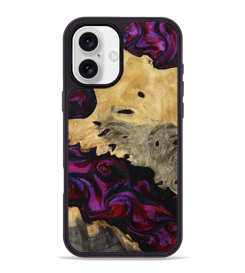 iPhone 16 Plus Wood Phone Case - Jasiah (Purple, 819185)