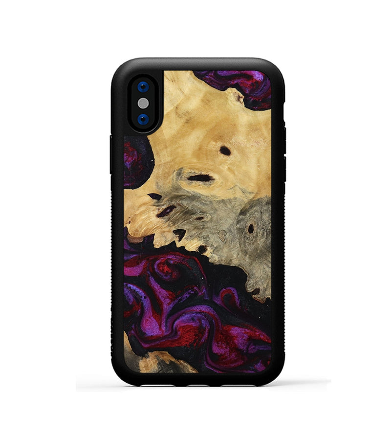 iPhone Xs Wood Phone Case - Jasiah (Purple, 819185)