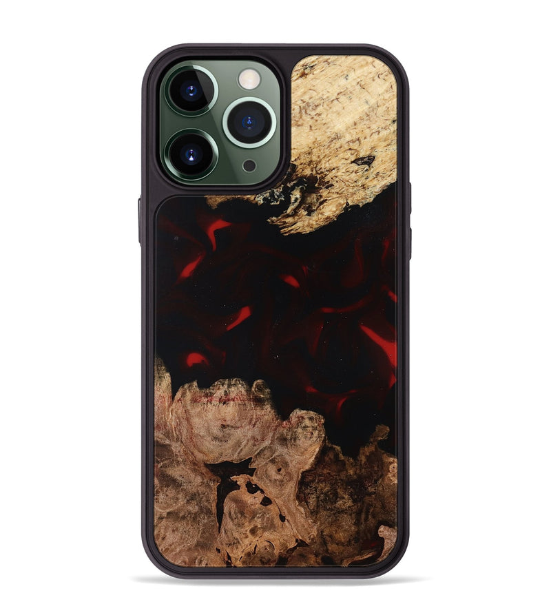 iPhone 13 Pro Max Wood Phone Case - Jasmin (Red, 819186)