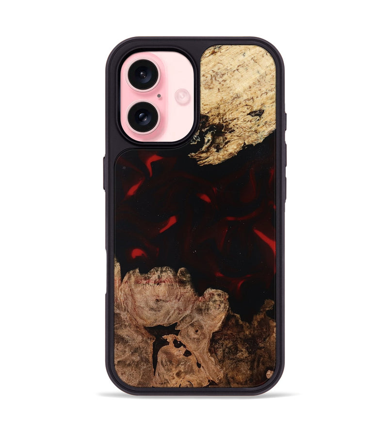iPhone 16 Wood Phone Case - Jasmin (Red, 819186)
