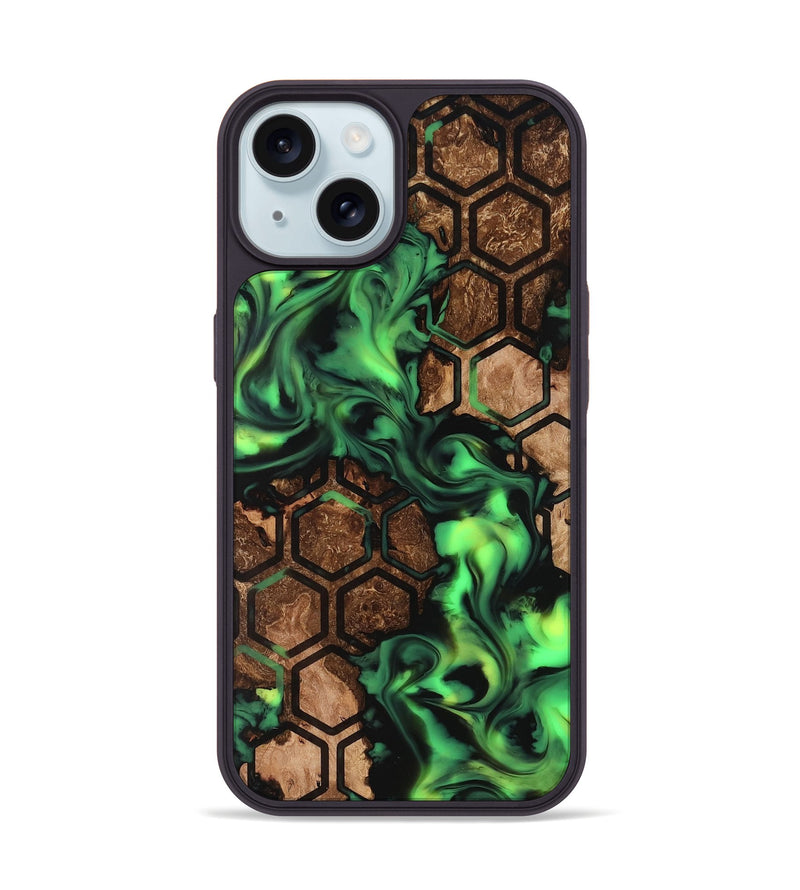 iPhone 15 Wood Phone Case - Lilia (Neon, 819189)