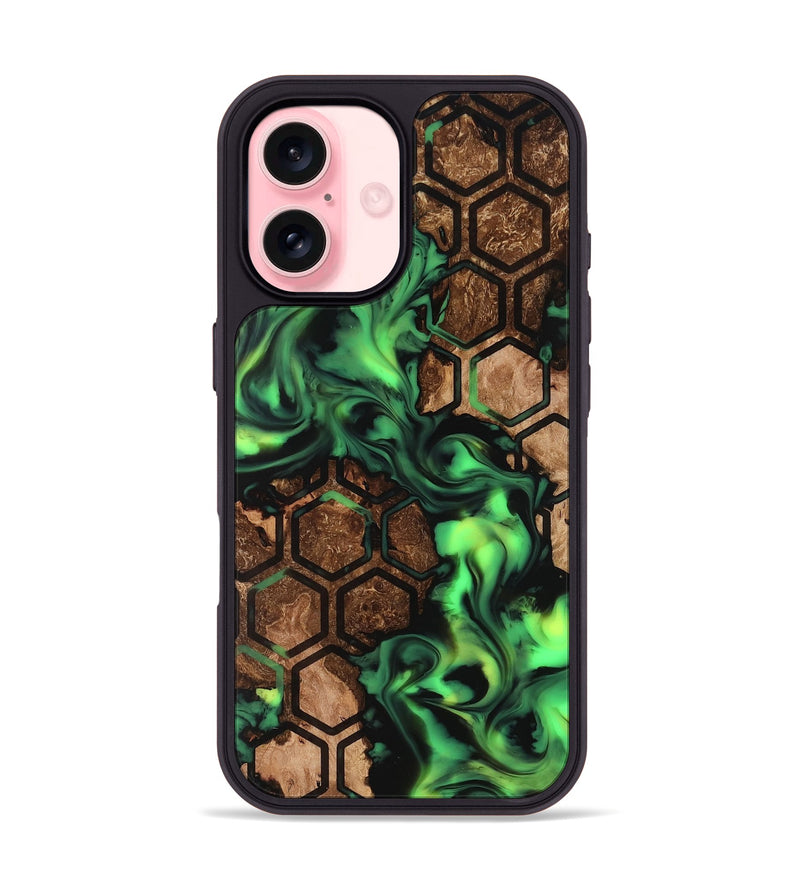 iPhone 16 Wood Phone Case - Lilia (Neon, 819189)