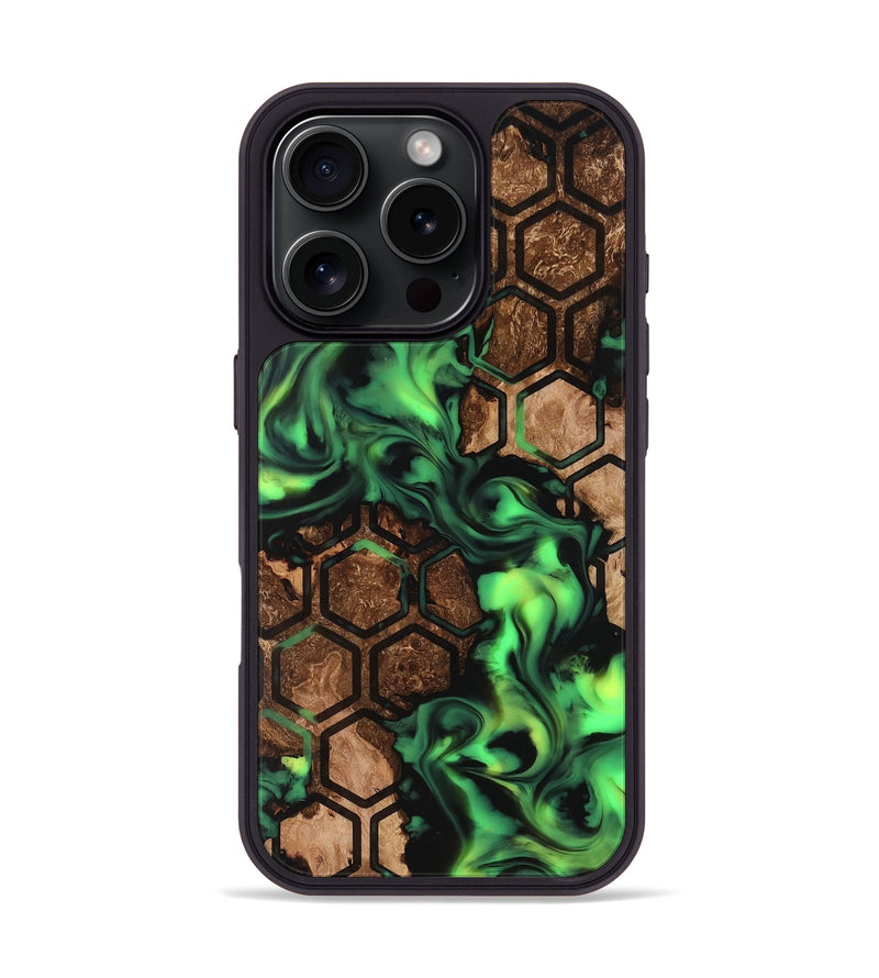 iPhone 16 Pro Wood Phone Case - Lilia (Neon, 819189)