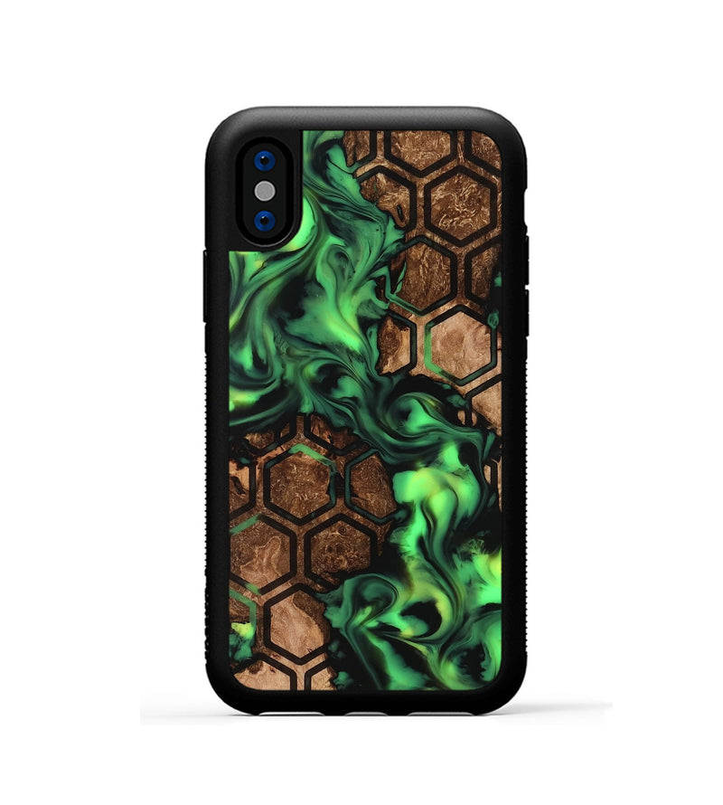 iPhone Xs Wood Phone Case - Lilia (Neon, 819189)