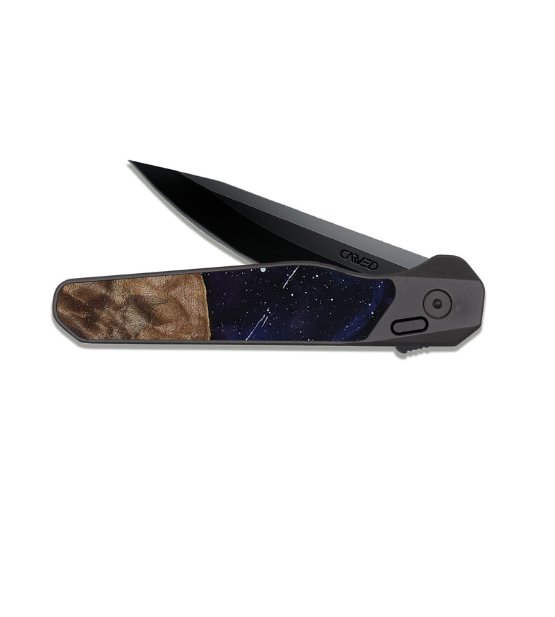 EDC Dark Slate Wood Pocket Knife - Deidra (Cosmos, 819190)