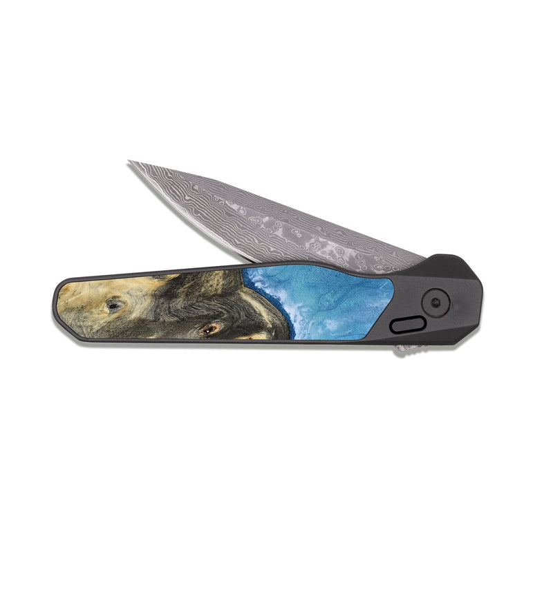 EDC Dark Damascus Wood Pocket Knife - Scot (Coastal, 819198)
