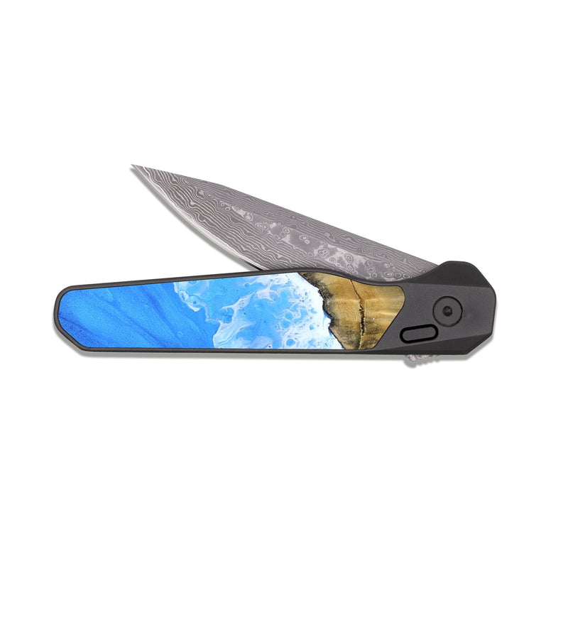 EDC Dark Damascus Wood Pocket Knife - Chester (Coastal, 819199)