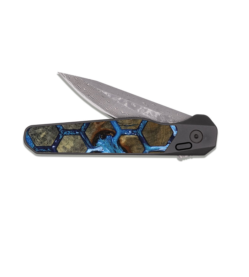EDC Dark Damascus Wood Pocket Knife - Tiffani (Pattern, 819208)